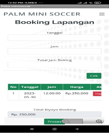 Aplikasi Sistem Boking Lapangan Mini Soccer Palm BJB Berbasis Android