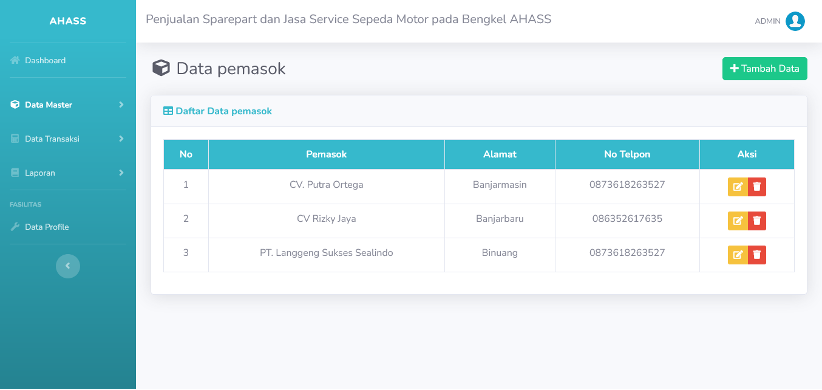 Perancangan Sistem Informasi Penjualan Sperpart dan Jasa Service Sepeda Motor